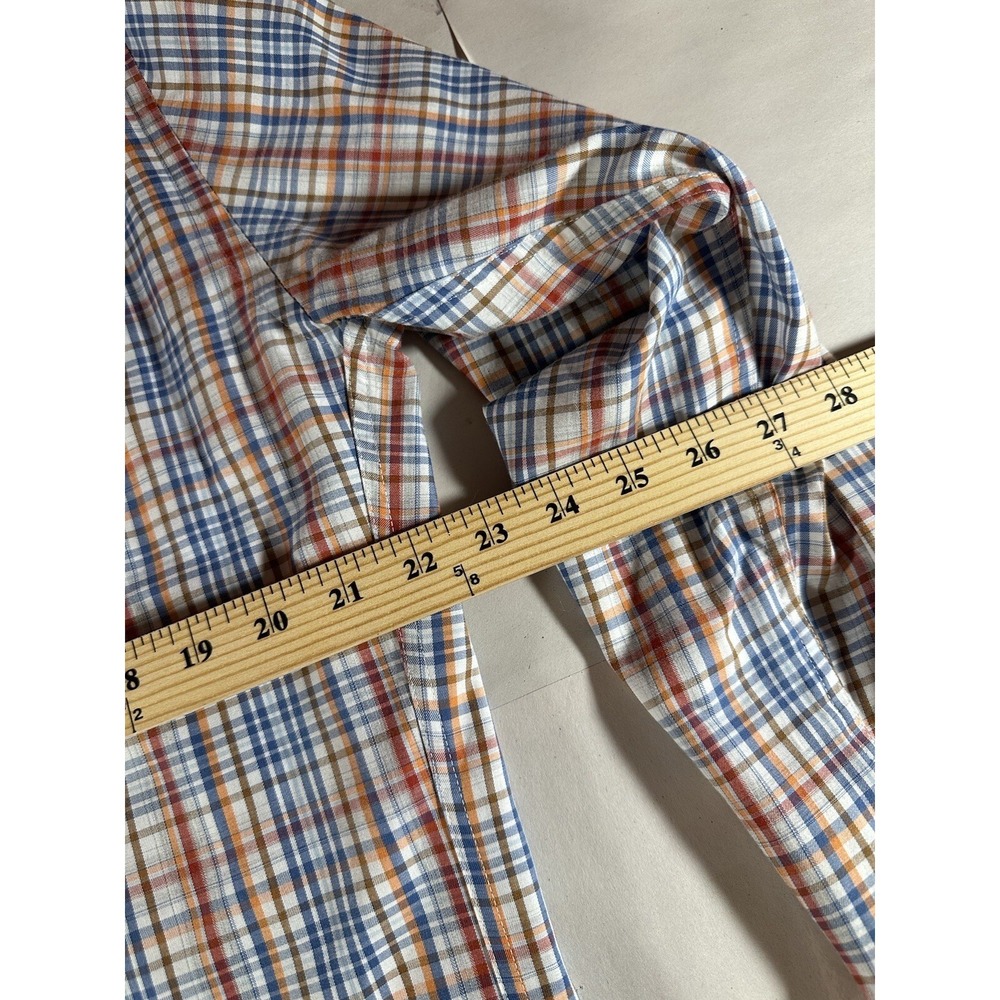 Peter Millar Shirt Adult Large Orange Multicolor Tartan Plaid Button Down Men's - Picture 10 of 12